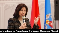 Старшыня Савету Рэспублікі Натальля Качанава. Менавіта ёй прыпісваюць ідэю "дармаедзкага" Дэкрэта №3