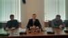 Слева направо: депутаты парламента Гиви Кварчия, Валерий Агрба и Гарри Кокая 