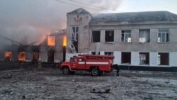 Сградата в Мерефа е почти разрушена от въздушната атака.
