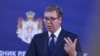 Predsjednik Srbije Aleksandar Vučić na konferenciji za medije u Beogradu, 10. oktobar 2021. godine 