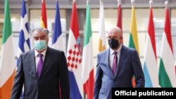 Брюссель. Эмомали Рахмон менен Шарль Мишель . 11 октября, 2021 ж. 