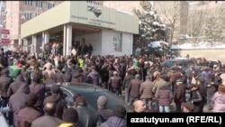 Զանգեզուրի պղնձամոլիբդենային կոմբինատի աշխատակիցները բողոքի ակցիա են իրականացնում, 10-ը փետրվարի, 2025թ.