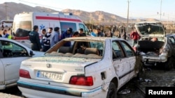 Mesto eksplozija tokom obeležavanja godišnjice smrti generala iranske Revolucionarne garde Kasema Solejmanija, Kermam, Iran, 3. januar 2024.