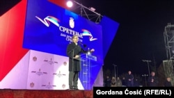 Vučić na mitingu u Sremskoj Mitrovici, 15. februar 2025.
