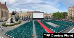 Piața Unirii din Cluj înainte de gală
