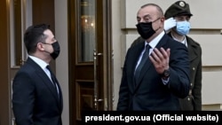 Ուկրաինայի նախագահ Վլադիմիր Զելենսկին Կիևում ընդունում է Ադրբեջանի նախագահ Իլհամ Ալիևին, 14-ը հունվարի, 2022թ․