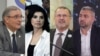 De la stânga la dreapta - candidații la președinție Silviu Predoiu, Lavinia Sandru, Ion John Banu Muscel, Sebastian Popescu.