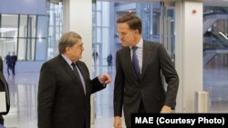 Ministrul de Externe al României, Emil Hurezeanu, și secretarul general al NATO, Mark Rutte - 28 ianuarie 2025, Bruxelles. 