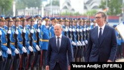 10 iulie 2022, cancelarul german Olaf Scholz, în vizită oficială la Belgrad.