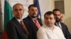 Депутатите от "Продължаваме промяната" Росен Костурков (вляво) и Константин Бачийски (третият отляво надясно) казаха, че са получили заплахи заради гласността си по темата "Капитан Андреево".