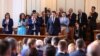 Правителството на Кирил Петков след гласуването на вота на недоверие.