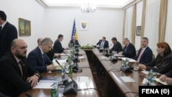 Sjednica Predsjedništva Bosne i Hercegovine s ministrima o situaciji u zemlji prouzrokovanoj virusom korona, Sarajevo, 16. mart 2020. godine.