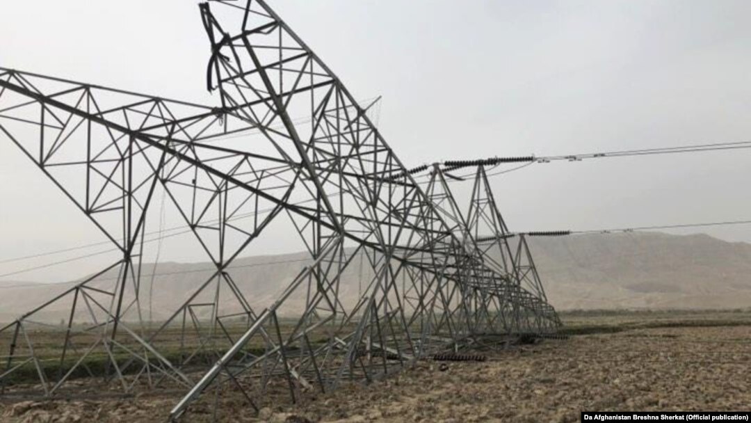 One of the pylons recently downed in Afghanistan's Baghlan Province