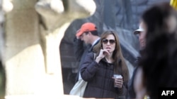 Angelina Jolie na snimanju filma radnog naziva Bosanska ratna ljubavna priča, Budimpešta, 13. oktobra 2010.