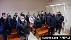 Падчас аднаго з судоў супраць удзельнікаў пратэстаў у Жлобіне. Архіўнае фота