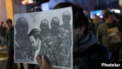 A protest march in memory of Artur Sarkisian in Yerevan on March 16.