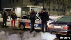 Поліція на місці стрілянини у Цетинє, Чорногорія, 1 січня 2025 року