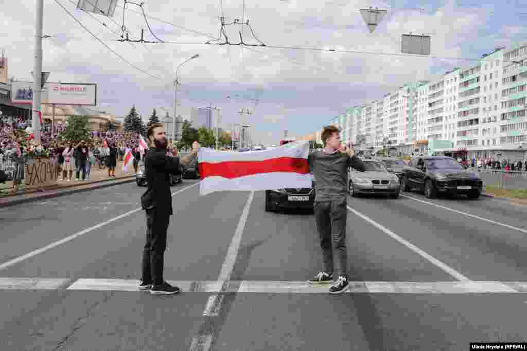 Біля станції метро «Пушкінська» в Мінську