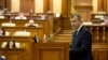 Ion Chicu addresses the parliament in Chisinau on November 14.
