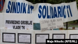 Jedan od protesta radnika u Tuzli, na čelu sa Sindikatom solidarnosti