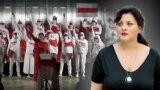 Галіна Казіміроўская, кіраўніца "Вольнага хору". Ілюстрацыйны каляж 