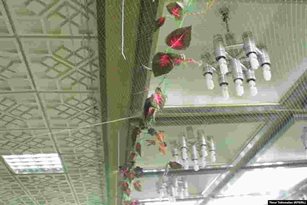 Көпөлөктөр учуп кетпеш үчүн павильондун үстү тор менен жабылган 