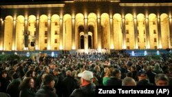 Иллюстративное фото с акции протеста в Тбилиси
