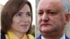 Challenger Maia Sandu (left) and Moldovan President Igor Dodon (combo photo)