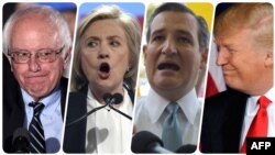 Berni Sanders, Hilari Klinton, Ted Kruz i Donald Tramp