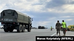Казакстандын аскердик унаасы, жарылуу болгон аймак.