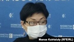 Жанар Джандосова, руководитель исследовательского центра «Сандж», на пресс-конференции.