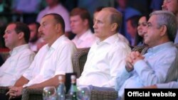 Ռուսաստան -- Պուտինը, Սարգսյանն ու Ալիևը ներկա են գտնվել «Պլատֆորմա Ս-70» մարտական սամբոյի մրցաշարին, 9-ը օգոստոսի, 2014թ․