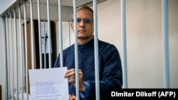 Paul Whelan, a former U.S. marine accused of espionage and arrested in Russia, in a Moscow courtroom last month. 