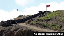 ARMENIA -- A view of Azerbaijani and Armenian army posts from Gegharkunik province, June 18, 2021.