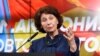 President-elect Gordana Siljanovska-Davkova addresses supporters in Skopje on May 8.