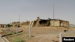 Damage is seen to a building after a fire broke out at the Natanz facility in July 2020.