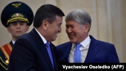 Президент Сооронбай Жээнбеков на церемонии инаугурации, 24 ноября 2017 г.