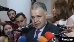 Armenia - Justice Minister Davit Harutiunian speaks to journalists in Yerevan, 15Jun2017.