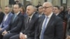 Milan Radoičić (u sredini) sa predstavnicima Srba sa Kosova Goranom Rakićem, Igorom Simićem i Daliborom Jevtićem na sastanku sa predsednikom Srbije Aleksandrom Vučićem u zgradi Predsedništva u Beogradu 27. februara 2019.