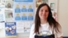 Катерина Благодир в офісі організації Help Ukraine Gothenburg. Гетеборг, Швеція