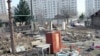 На месте сноса дома на улице Бородино в столице Туркменистана. Ашгабат, 8 февраля 2015 года.