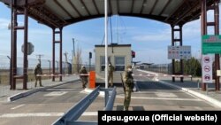 UKRAINE - the administrative border of Crimea with the Kherson region