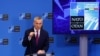 Jens Stoltenberg în timpul unei conferințe de presă la sediul NATO din Bruxelles, Belgia.
