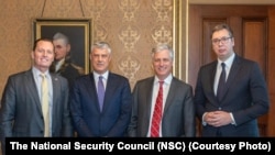 Richard Grenell, Hashim Thaci, Robert O’Brien i Aleksandar Vučić