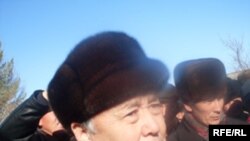 Omurbek Tekebaev meeting with locals in Talas last month