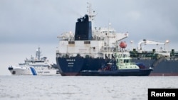 Naftni tanker Eagle S za koji se sumnja da je prekinuo naponske kablove između Finska-Estonija Estlink 2, 28. decembar 2024.