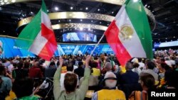 An Iranian opposition rally near Paris in June