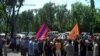 Ղարաբաղյան պատերազմի վետերանների միության անդամների ակցիան Նախագահի նստավայրի մոտ: 3-ը հուլիսի, 2010թ.