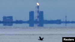 Plinske baklje na stanici Nord Stream na obali Finskog zaljeva u ruskoj Lenjingradskoj oblasti, 26. august 2022.