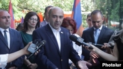 Armenia - Bright Armenia Party leader Edmon Marukian speaks with journalists, Yerevan, June 11, 2021.